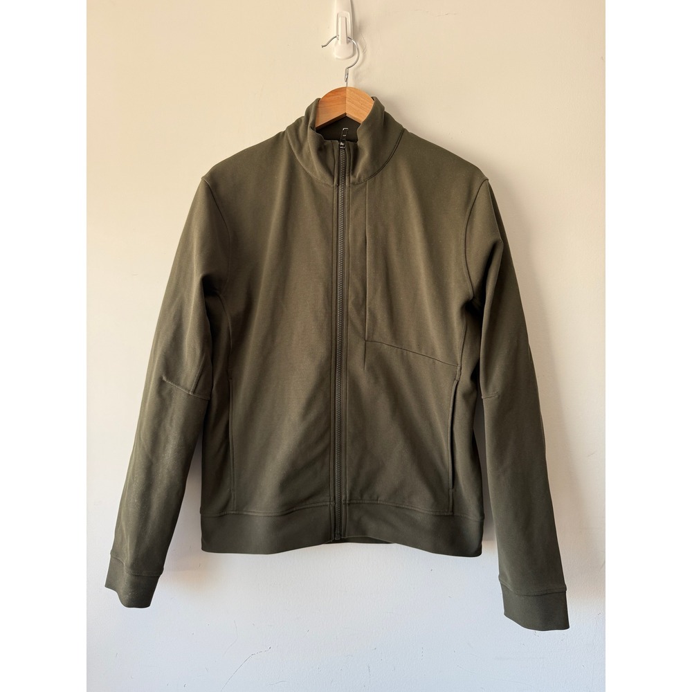 Lululemon Sojourn Jacket Mens Medium Dark Olive Green Full Zip Luxtreme Hoodie